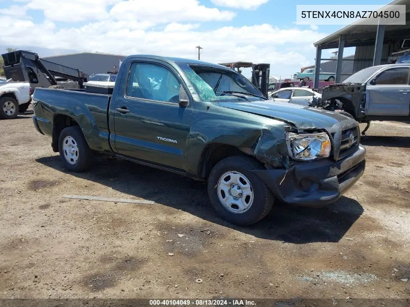 2010 Toyota Tacoma VIN: 5TENX4CN8AZ704500 Lot: 40104049