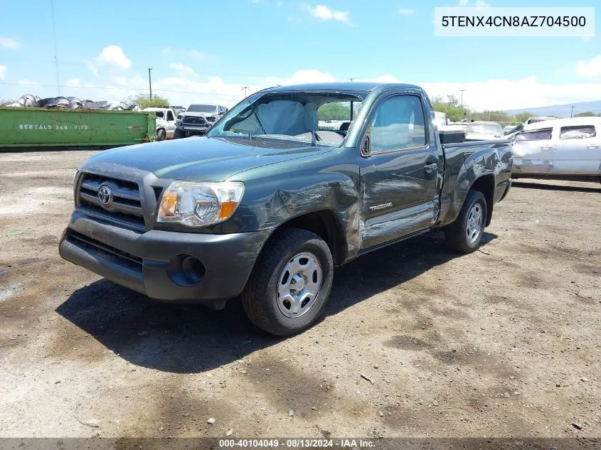 2010 Toyota Tacoma VIN: 5TENX4CN8AZ704500 Lot: 40104049