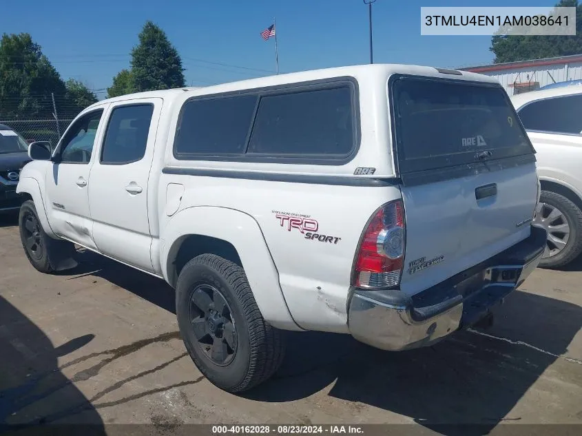 2010 Toyota Tacoma Base V6 VIN: 3TMLU4EN1AM038641 Lot: 40162028