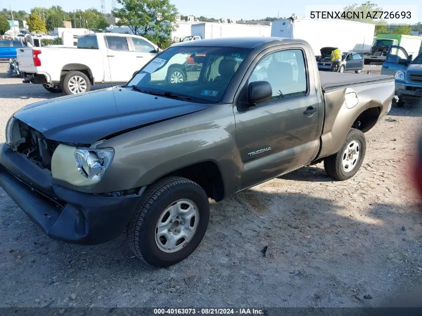 2010 Toyota Tacoma VIN: 5TENX4CN1AZ726693 Lot: 40163073