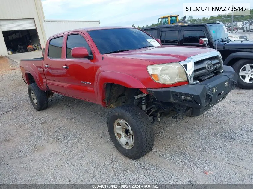 2010 Toyota Tacoma Base V6 VIN: 5TEMU4FN9AZ735447 Lot: 40173442