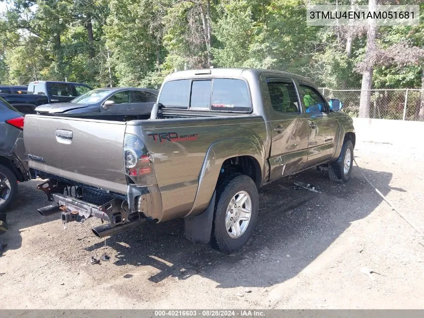 2010 Toyota Tacoma Base V6 VIN: 3TMLU4EN1AM051681 Lot: 40216603