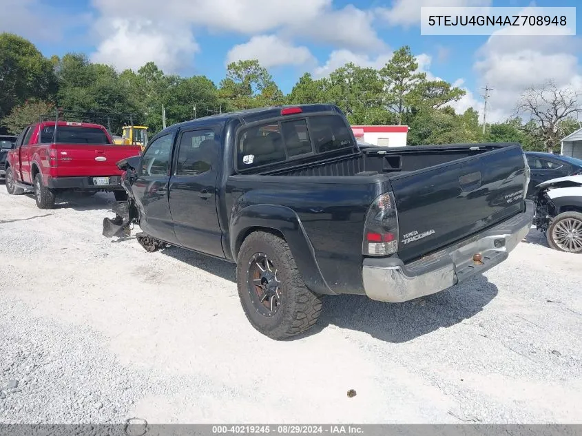 2010 Toyota Tacoma Prerunner V6 VIN: 5TEJU4GN4AZ708948 Lot: 40219245