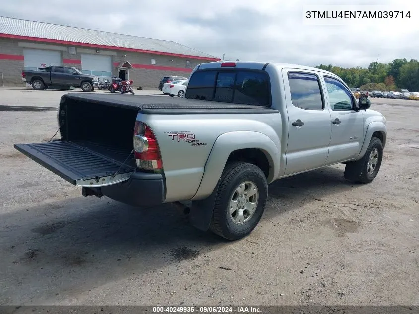 2010 Toyota Tacoma Base V6 VIN: 3TMLU4EN7AM039714 Lot: 40249935