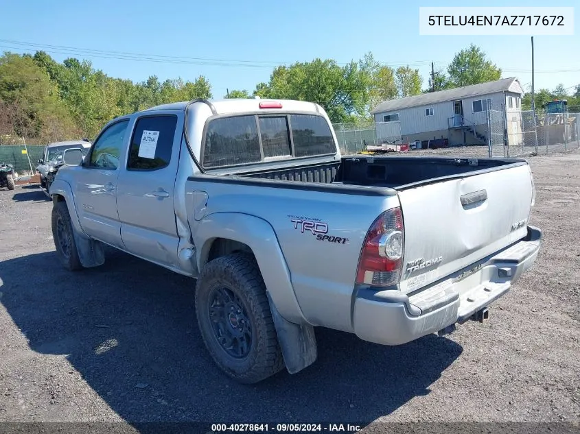 2010 Toyota Tacoma Base V6 VIN: 5TELU4EN7AZ717672 Lot: 40278641