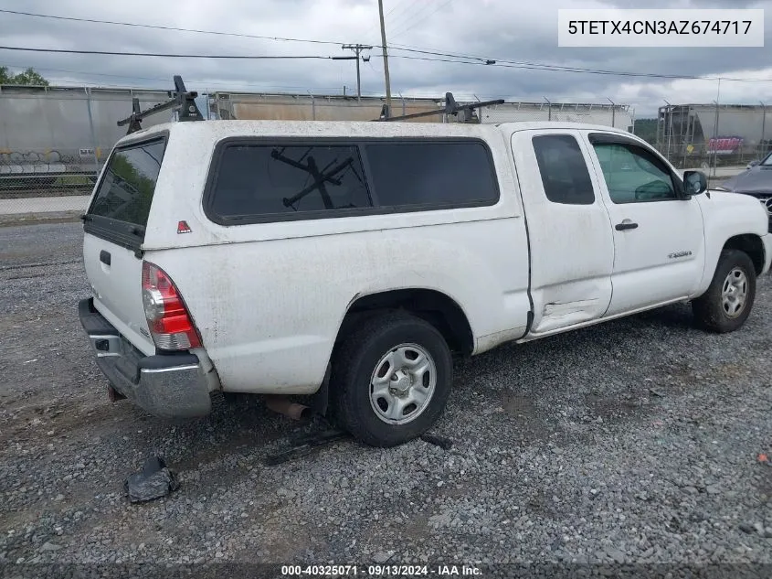 2010 Toyota Tacoma VIN: 5TETX4CN3AZ674717 Lot: 40325071