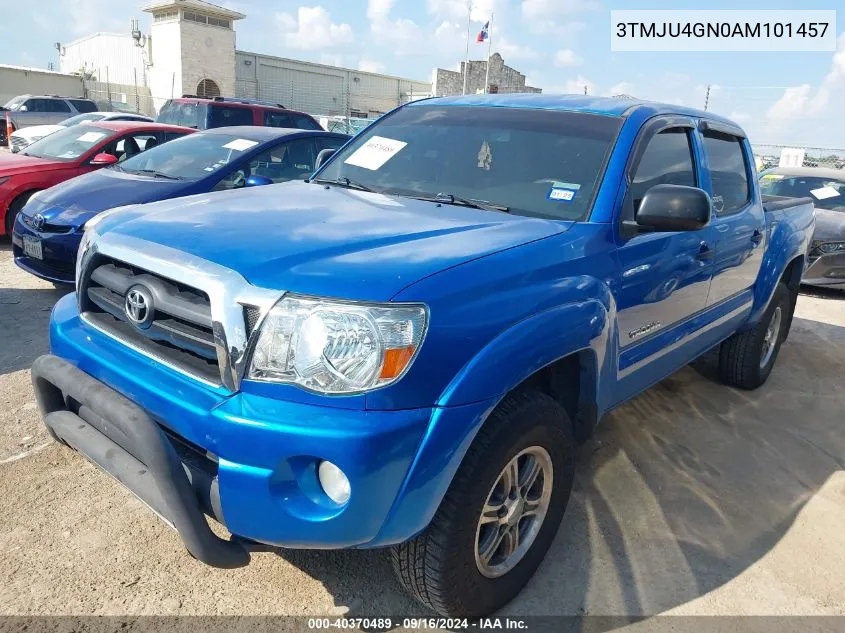 2010 Toyota Tacoma Prerunner V6 VIN: 3TMJU4GN0AM101457 Lot: 40370489