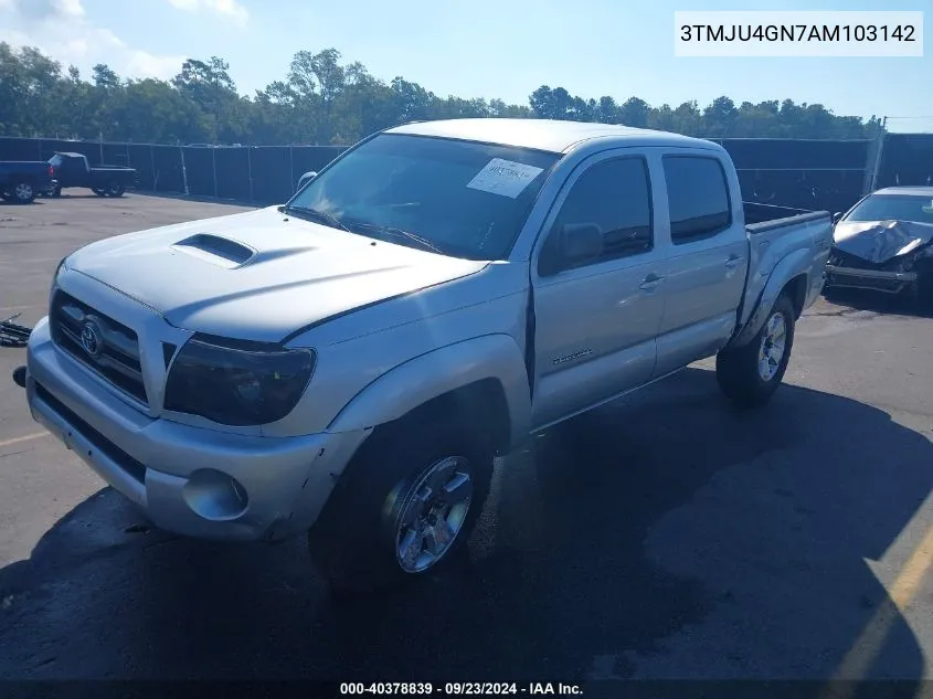 2010 Toyota Tacoma Prerunner V6 VIN: 3TMJU4GN7AM103142 Lot: 40378839