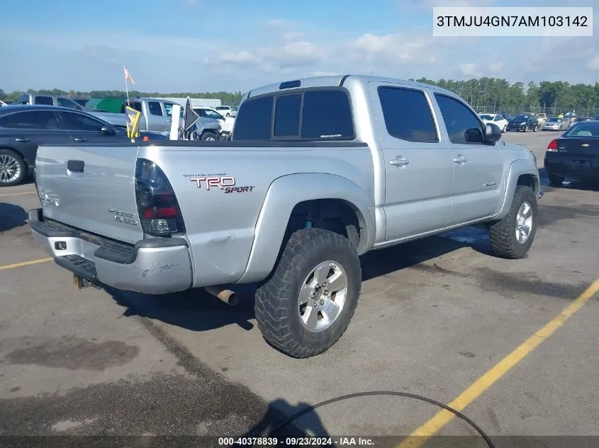 2010 Toyota Tacoma Prerunner V6 VIN: 3TMJU4GN7AM103142 Lot: 40378839