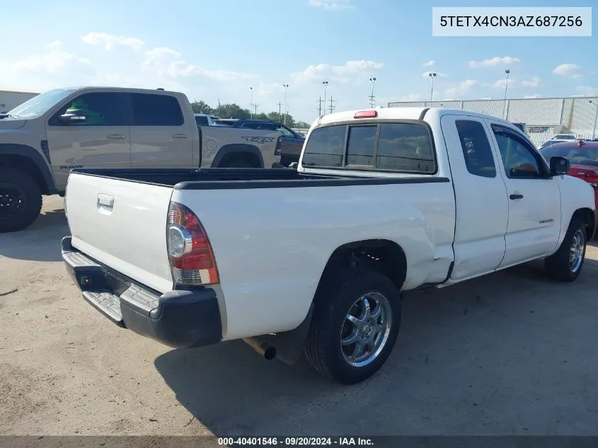 2010 Toyota Tacoma VIN: 5TETX4CN3AZ687256 Lot: 40401546