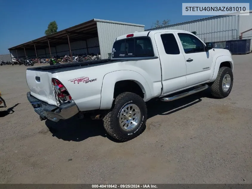 2010 Toyota Tacoma Prerunner V6 VIN: 5TETU4GN3AZ681010 Lot: 40418642