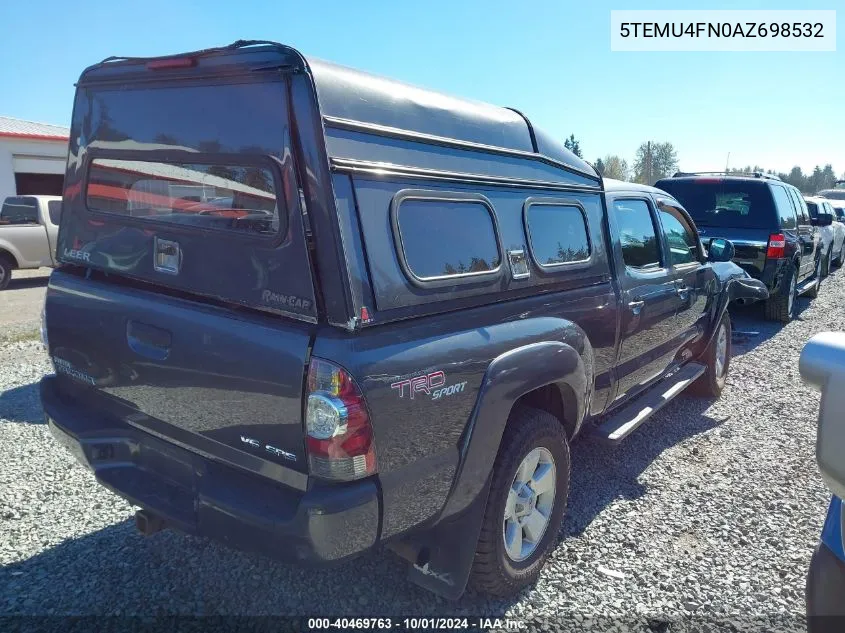 2010 Toyota Tacoma Double Cab Long Bed VIN: 5TEMU4FN0AZ698532 Lot: 40469763