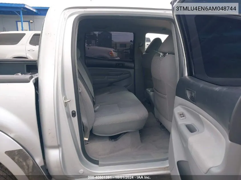 2010 Toyota Tacoma Base V6 VIN: 3TMLU4EN6AM048744 Lot: 40501391