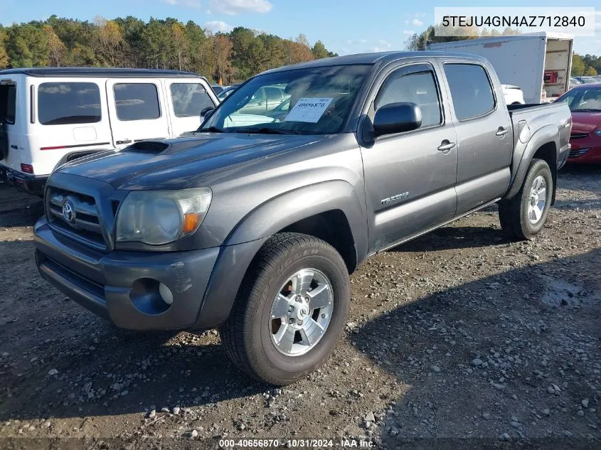 2010 Toyota Tacoma Double Cab Prerunner VIN: 5TEJU4GN4AZ712840 Lot: 40656870