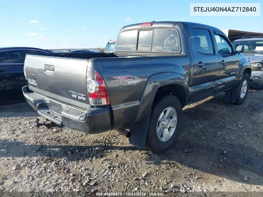 2010 Toyota Tacoma Double Cab Prerunner VIN: 5TEJU4GN4AZ712840 Lot: 40656870