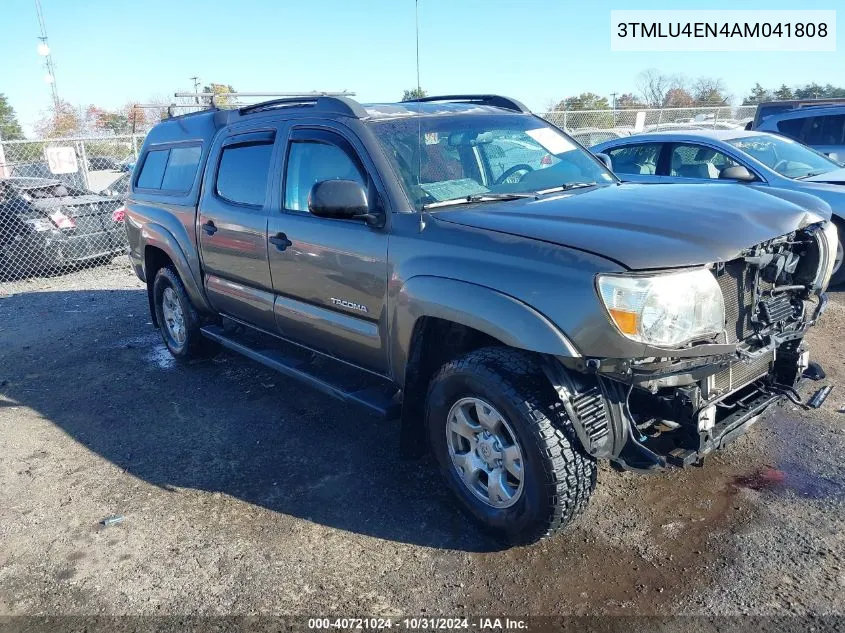 2010 Toyota Tacoma Base V6 VIN: 3TMLU4EN4AM041808 Lot: 40721024