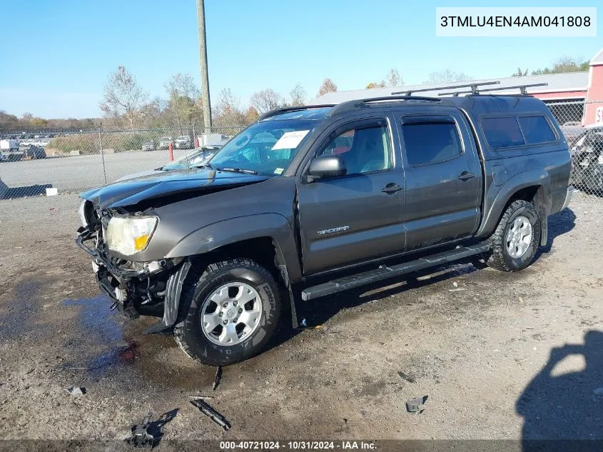 2010 Toyota Tacoma Base V6 VIN: 3TMLU4EN4AM041808 Lot: 40721024