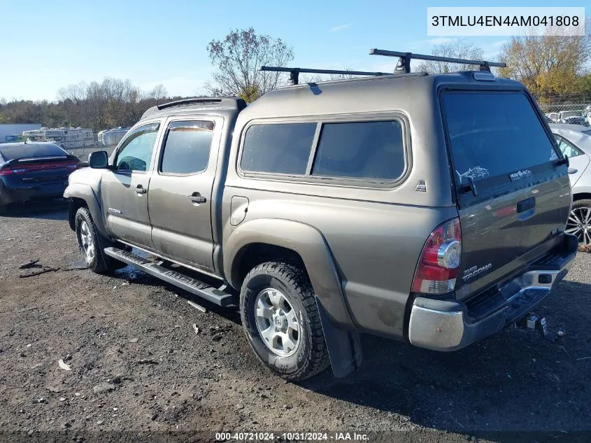 2010 Toyota Tacoma Base V6 VIN: 3TMLU4EN4AM041808 Lot: 40721024