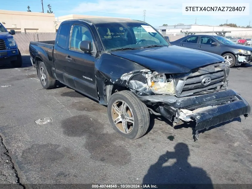 2010 Toyota Tacoma VIN: 5TETX4CN7AZ728407 Lot: 40744545