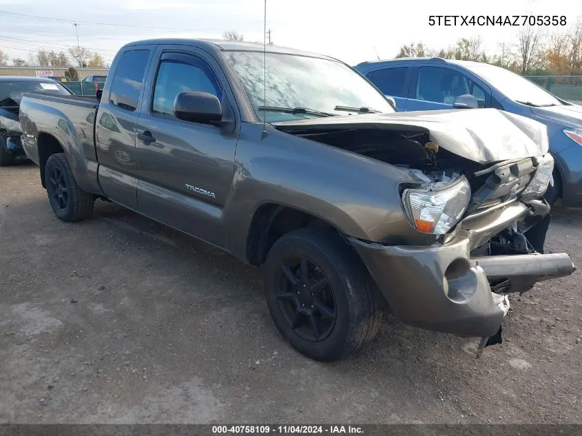 2010 Toyota Tacoma VIN: 5TETX4CN4AZ705358 Lot: 40758109