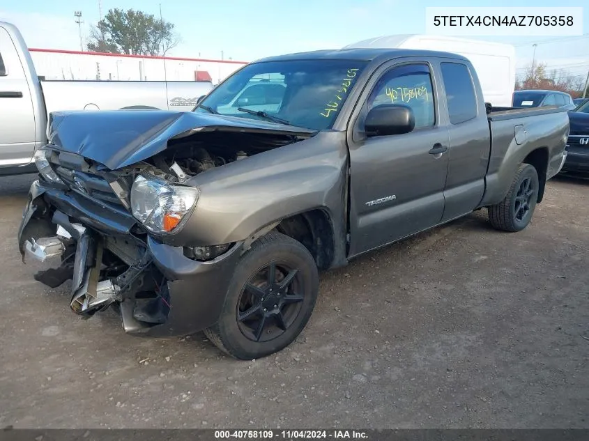 2010 Toyota Tacoma VIN: 5TETX4CN4AZ705358 Lot: 40758109