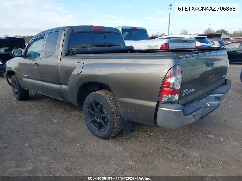 2010 Toyota Tacoma VIN: 5TETX4CN4AZ705358 Lot: 40758109