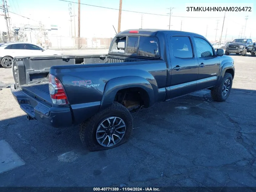 3TMKU4HN0AM026472 2010 Toyota Tacoma Dbl Cab Prerunner Lng Bed