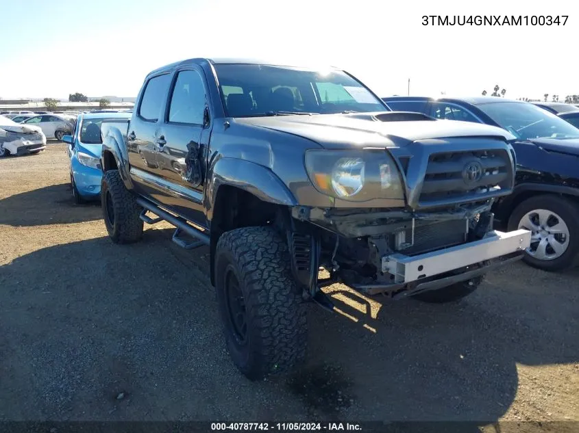 2010 Toyota Tacoma Double Cab Prerunner VIN: 3TMJU4GNXAM100347 Lot: 40787742