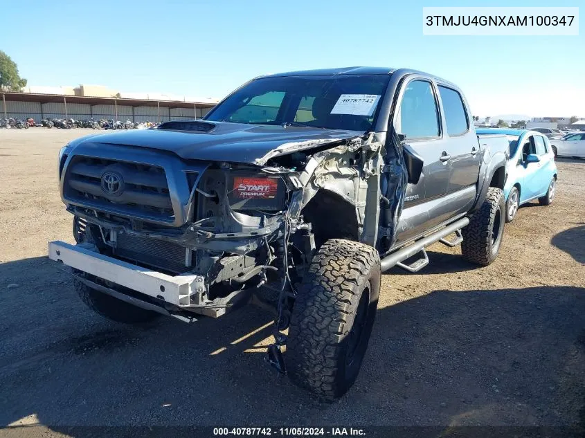 2010 Toyota Tacoma Double Cab Prerunner VIN: 3TMJU4GNXAM100347 Lot: 40787742