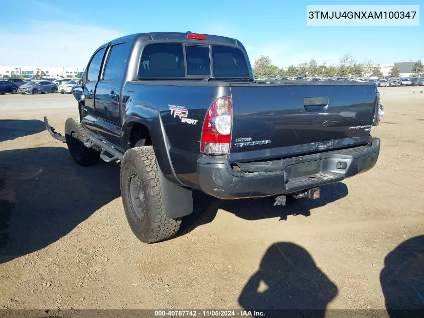 2010 Toyota Tacoma Double Cab Prerunner VIN: 3TMJU4GNXAM100347 Lot: 40787742