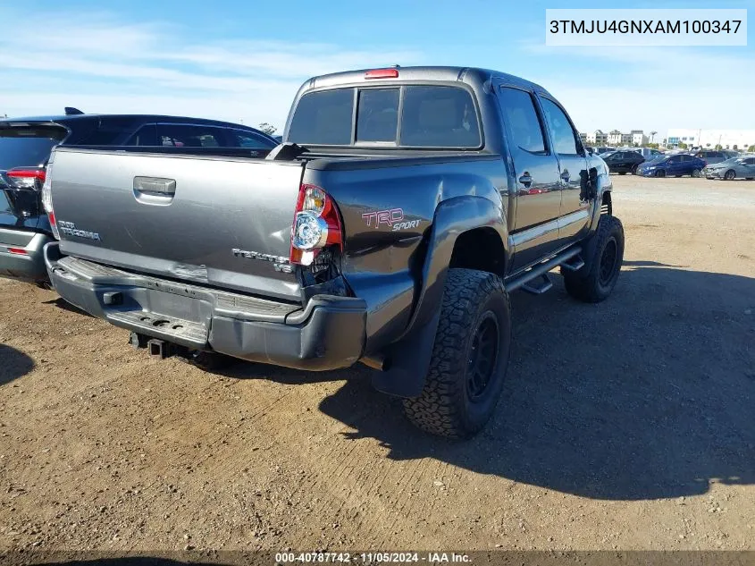 2010 Toyota Tacoma Double Cab Prerunner VIN: 3TMJU4GNXAM100347 Lot: 40787742