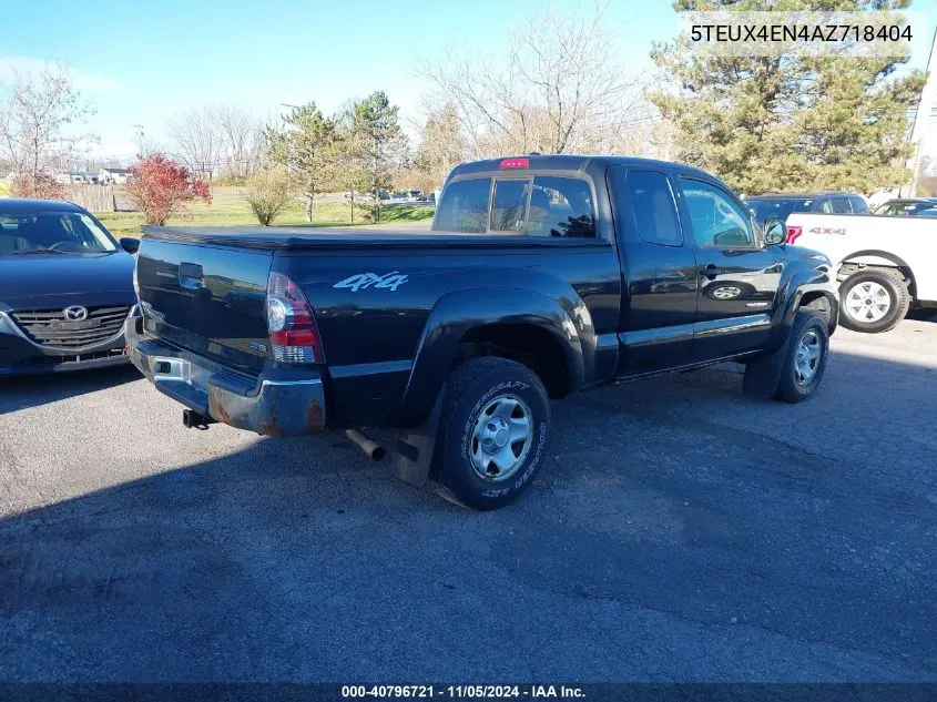 2010 Toyota Tacoma VIN: 5TEUX4EN4AZ718404 Lot: 40796721