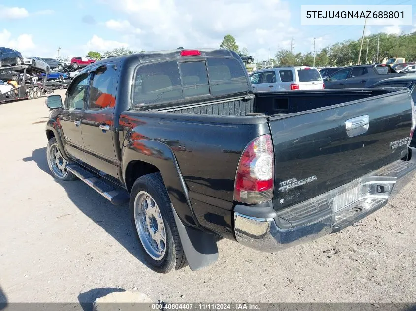 2010 Toyota Tacoma Prerunner V6 VIN: 5TEJU4GN4AZ688801 Lot: 40804407