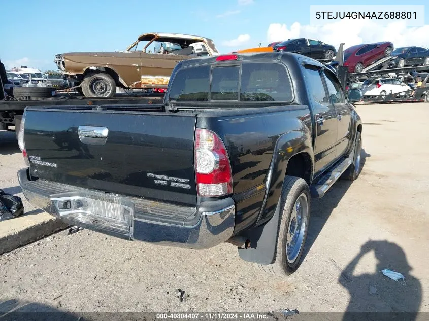 2010 Toyota Tacoma Prerunner V6 VIN: 5TEJU4GN4AZ688801 Lot: 40804407