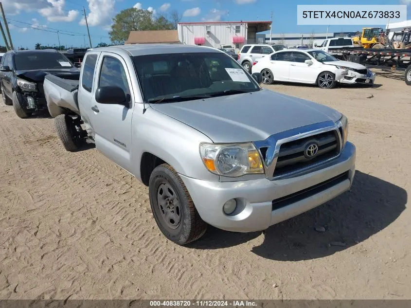 2010 Toyota Tacoma VIN: 5TETX4CN0AZ673833 Lot: 40838720