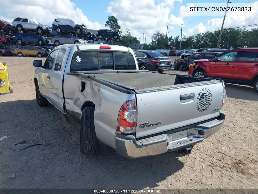 2010 Toyota Tacoma VIN: 5TETX4CN0AZ673833 Lot: 40838720