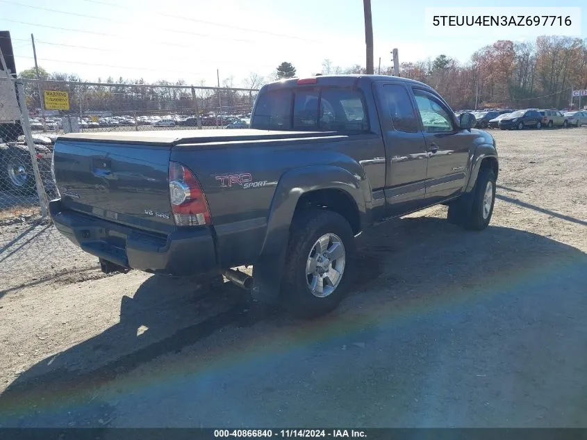 2010 Toyota Tacoma Access Cab VIN: 5TEUU4EN3AZ697716 Lot: 40866840