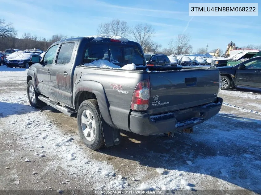 2011 Toyota Tacoma Base V6 VIN: 3TMLU4EN8BM068222 Lot: 38527484