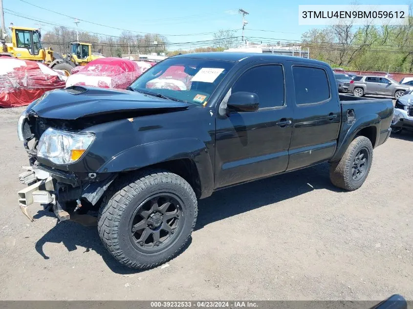 2011 Toyota Tacoma Base V6 VIN: 3TMLU4EN9BM059612 Lot: 39232533