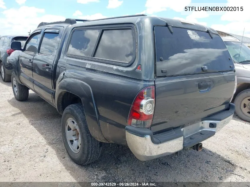 2011 Toyota Tacoma Base V6 VIN: 5TFLU4EN0BX002015 Lot: 39742529