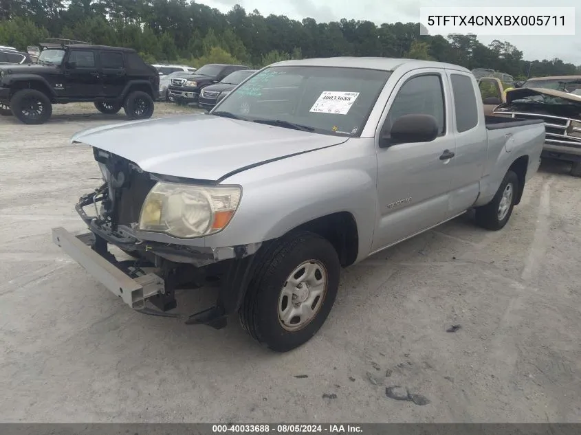 2011 Toyota Tacoma Prerunner VIN: 5TFTX4CNXBX005711 Lot: 40033688