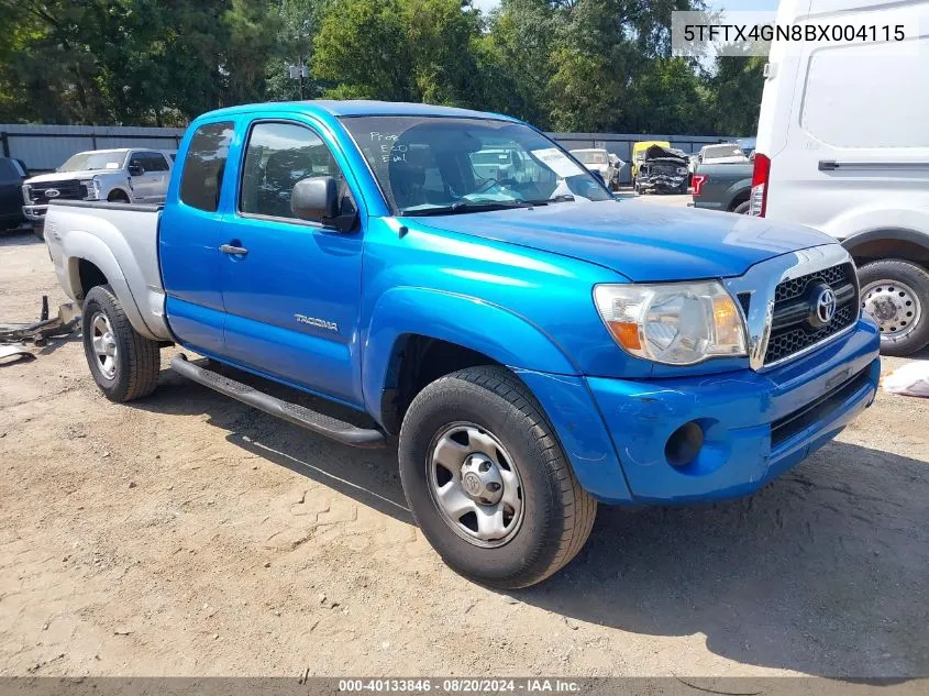 2011 Toyota Tacoma Prerunner VIN: 5TFTX4GN8BX004115 Lot: 40133846