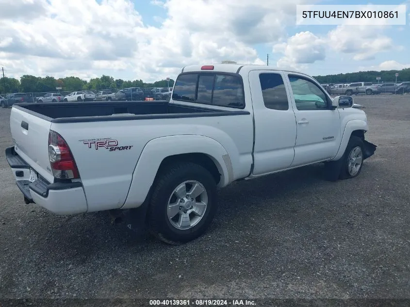 2011 Toyota Tacoma Base V6 VIN: 5TFUU4EN7BX010861 Lot: 40139361