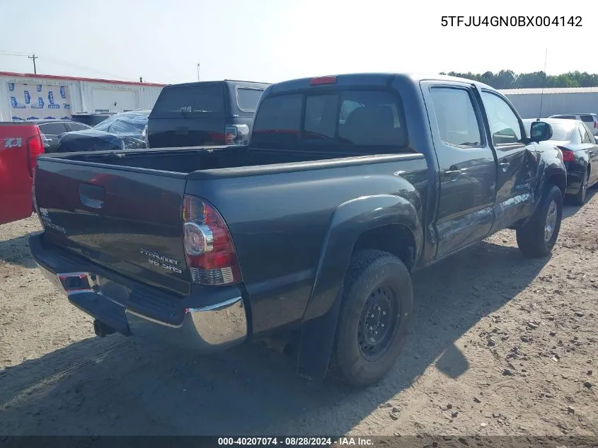 2011 Toyota Tacoma Prerunner V6 VIN: 5TFJU4GN0BX004142 Lot: 40207074