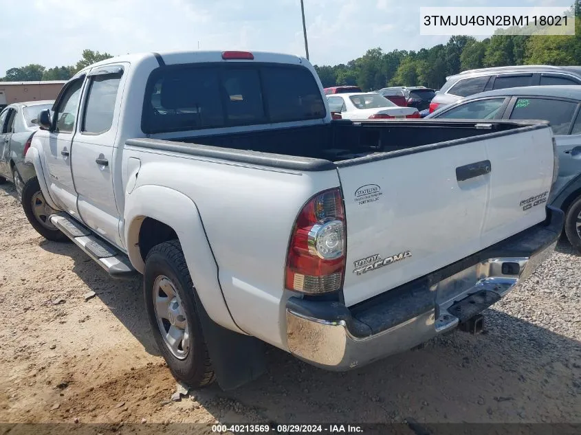 2011 Toyota Tacoma Prerunner V6 VIN: 3TMJU4GN2BM118021 Lot: 40213569