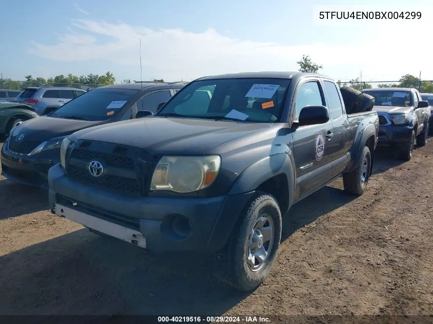 2011 Toyota Tacoma Base V6 VIN: 5TFUU4EN0BX004299 Lot: 40219516