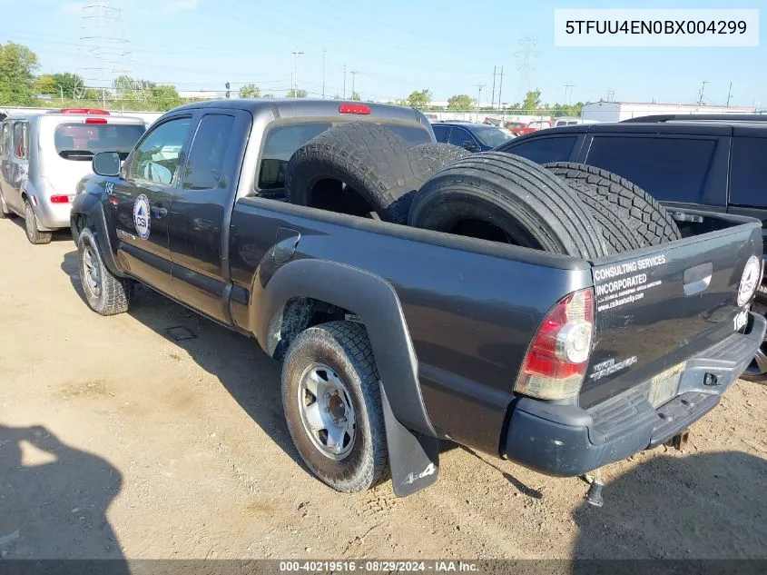 2011 Toyota Tacoma Base V6 VIN: 5TFUU4EN0BX004299 Lot: 40219516