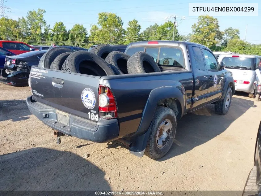 2011 Toyota Tacoma Base V6 VIN: 5TFUU4EN0BX004299 Lot: 40219516