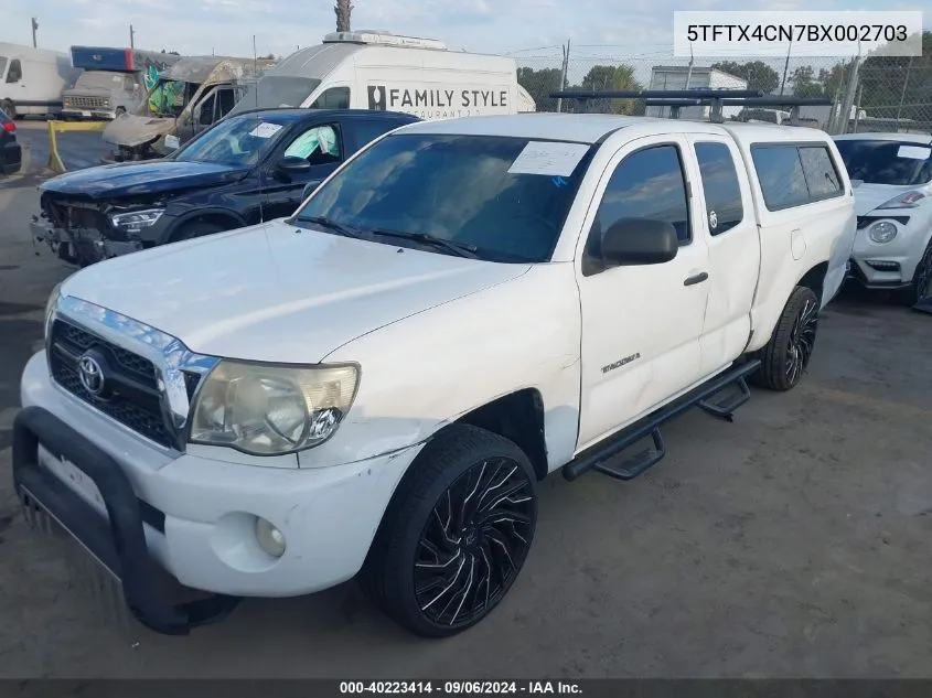 2011 Toyota Tacoma VIN: 5TFTX4CN7BX002703 Lot: 40223414