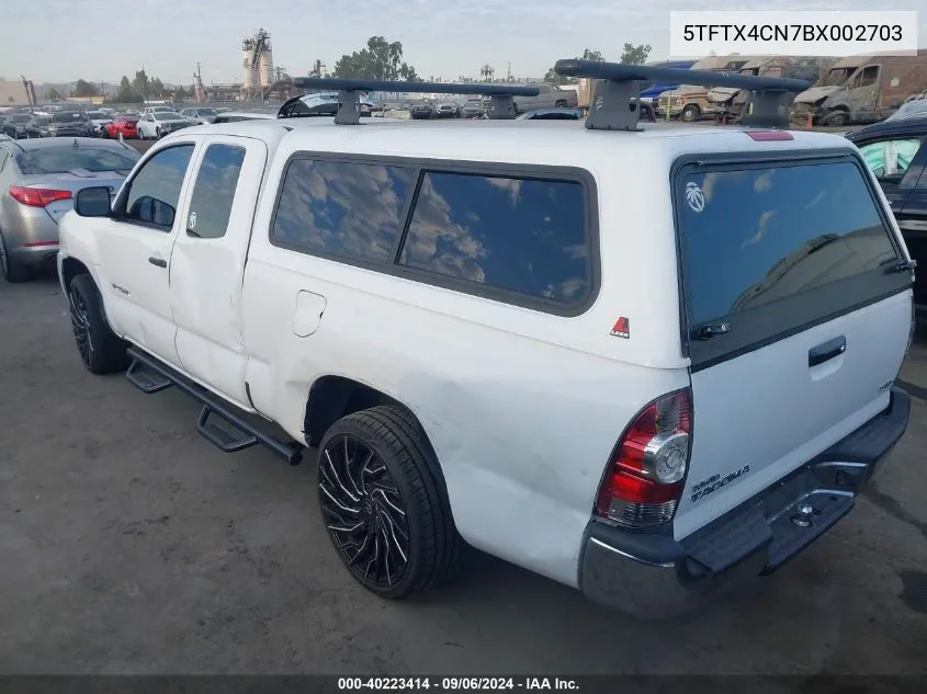 2011 Toyota Tacoma VIN: 5TFTX4CN7BX002703 Lot: 40223414